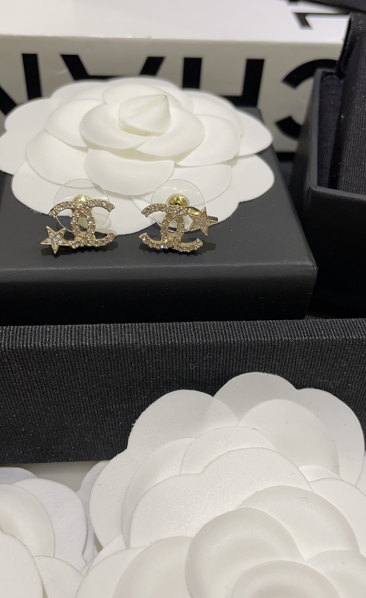 wsxc1783381513775_2 ๐ช๐๐๐๐* New 22S model: light gold water-crystal double C star earrings. - ๅพ็ 7