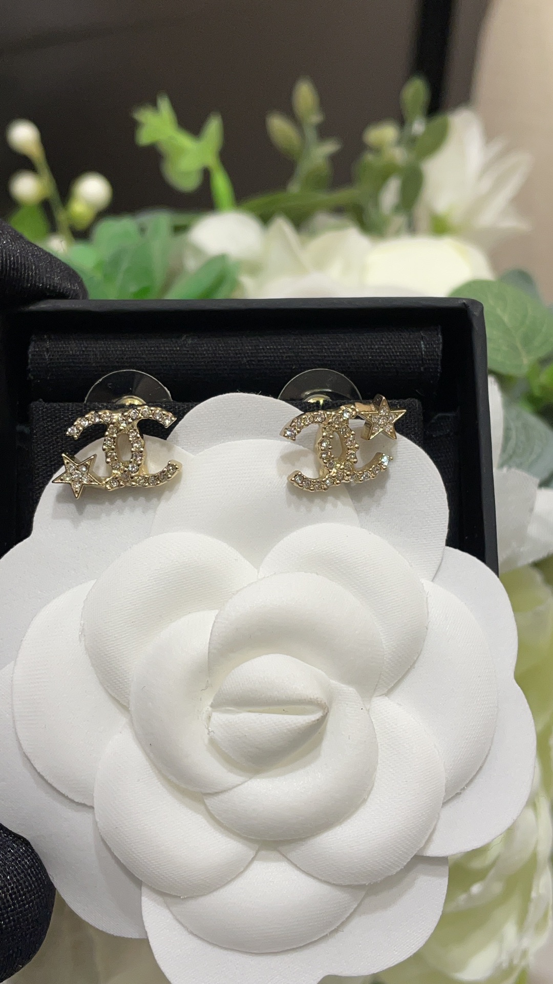 wsxc1783381513775_4 ๐ช๐๐๐๐* New 22S model: light gold water-crystal double C star earrings. - ๅพ็ 5