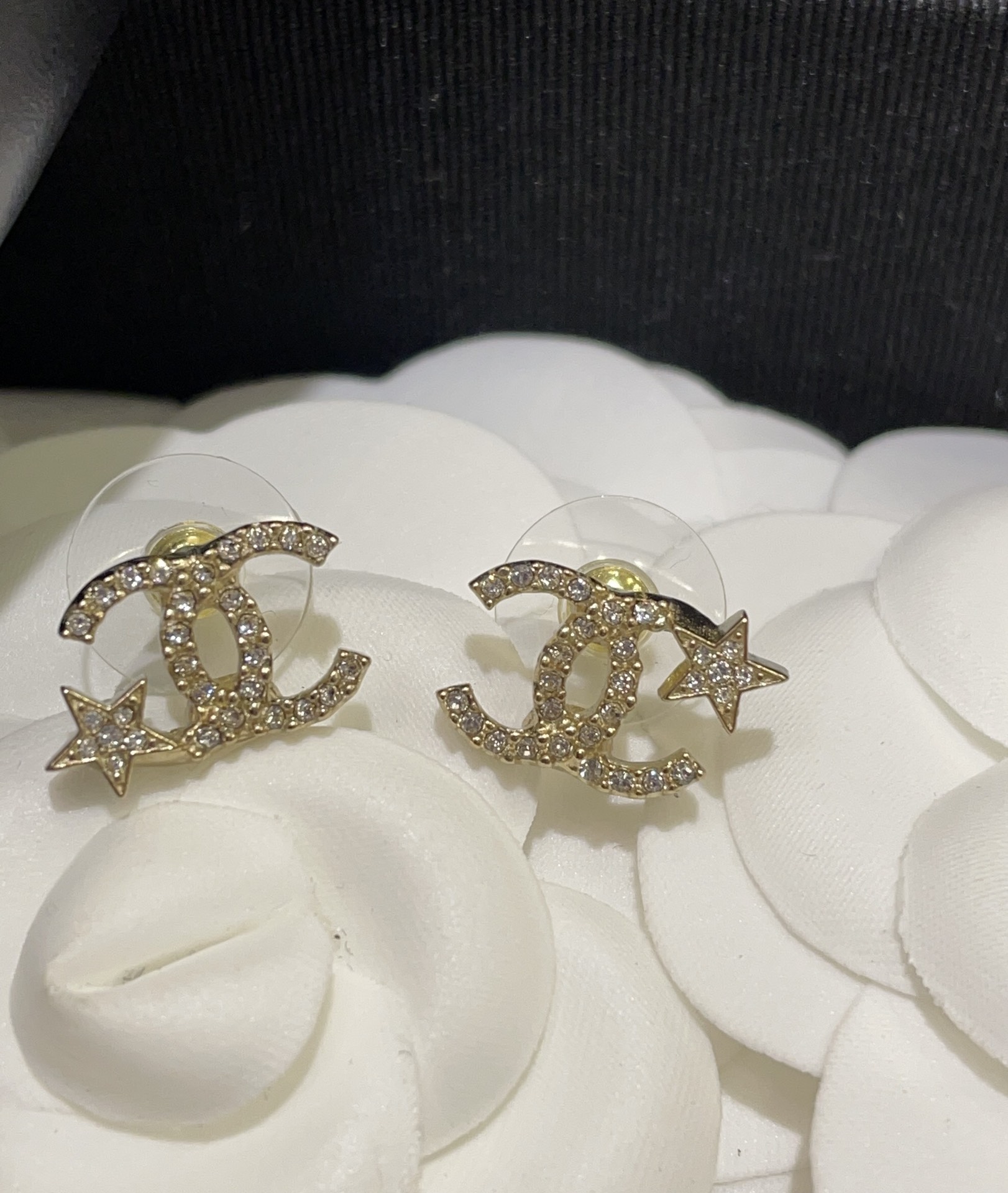 wsxc1783381513775_6 ๐ช๐๐๐๐* New 22S model: light gold water-crystal double C star earrings. - ๅพ็ 3