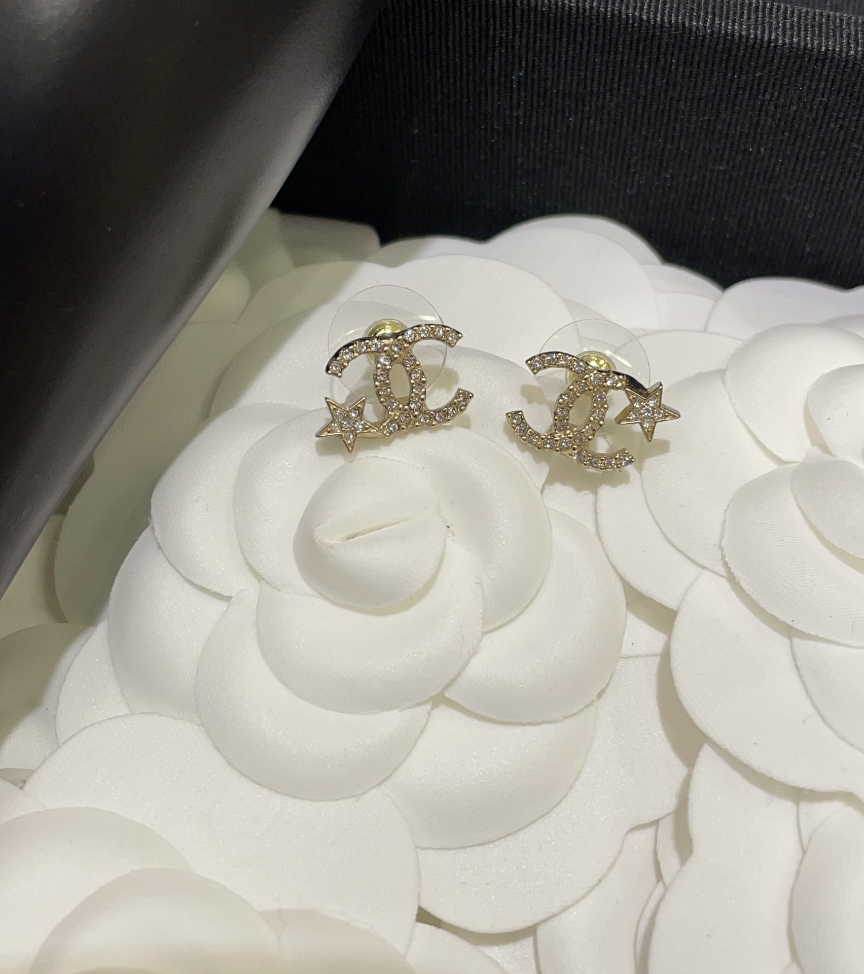 wsxc1783381513775_7 ๐ช๐๐๐๐* New 22S model: light gold water-crystal double C star earrings. - ๅพ็ 2