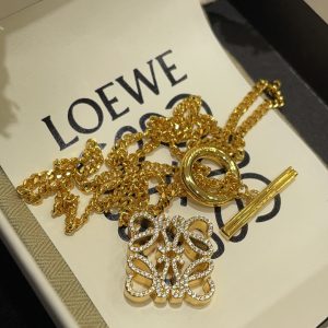 LOEW* New Gold Anagram Full-Diamond Cube TO Clasp Necklace