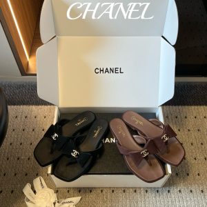 Chane*26ss Summer New Model Square-Toed Bow Floral Sandal