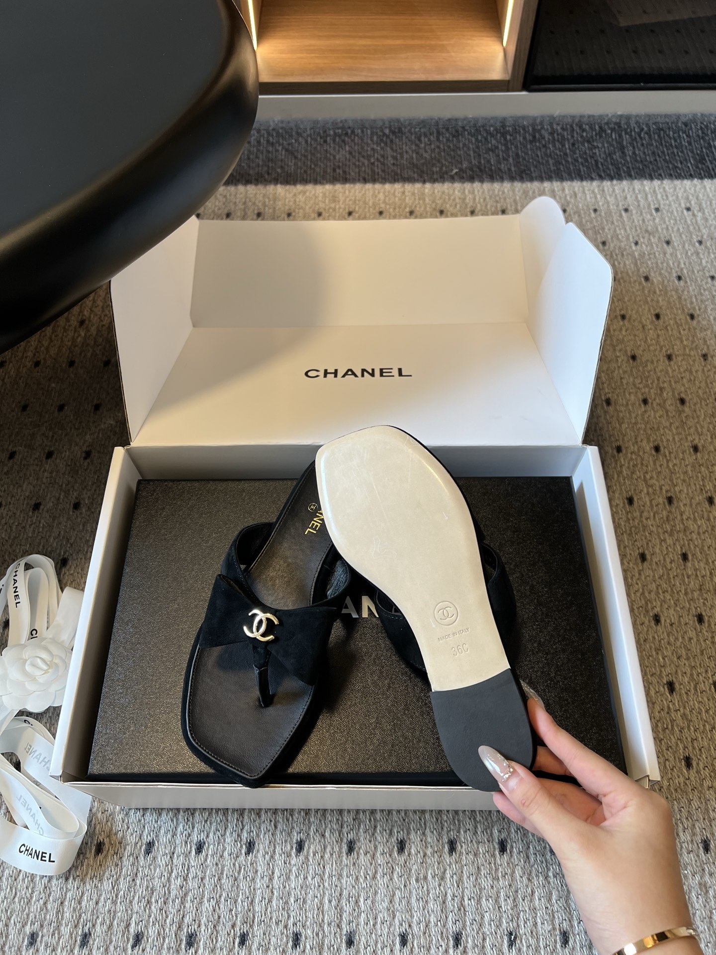 wsxc1783693005858_2 Chane*26ss Summer New Model Square-Toed Bow Floral Sandal - 图片 17