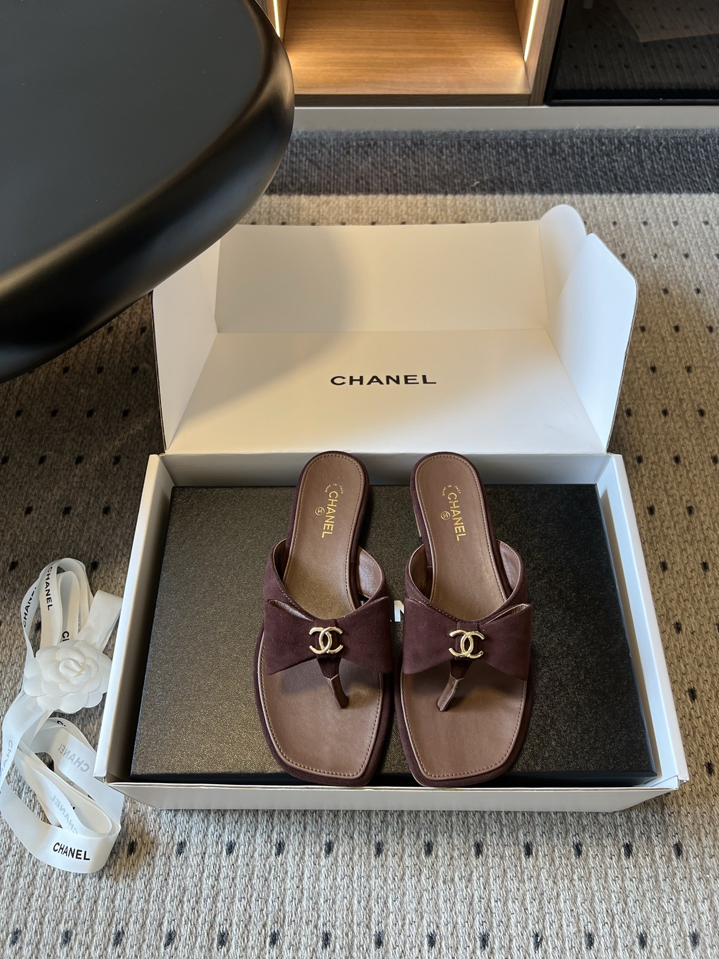 wsxc1783693006922_0 Chane*26ss Summer New Model Square-Toed Bow Floral Sandal - 图片 10
