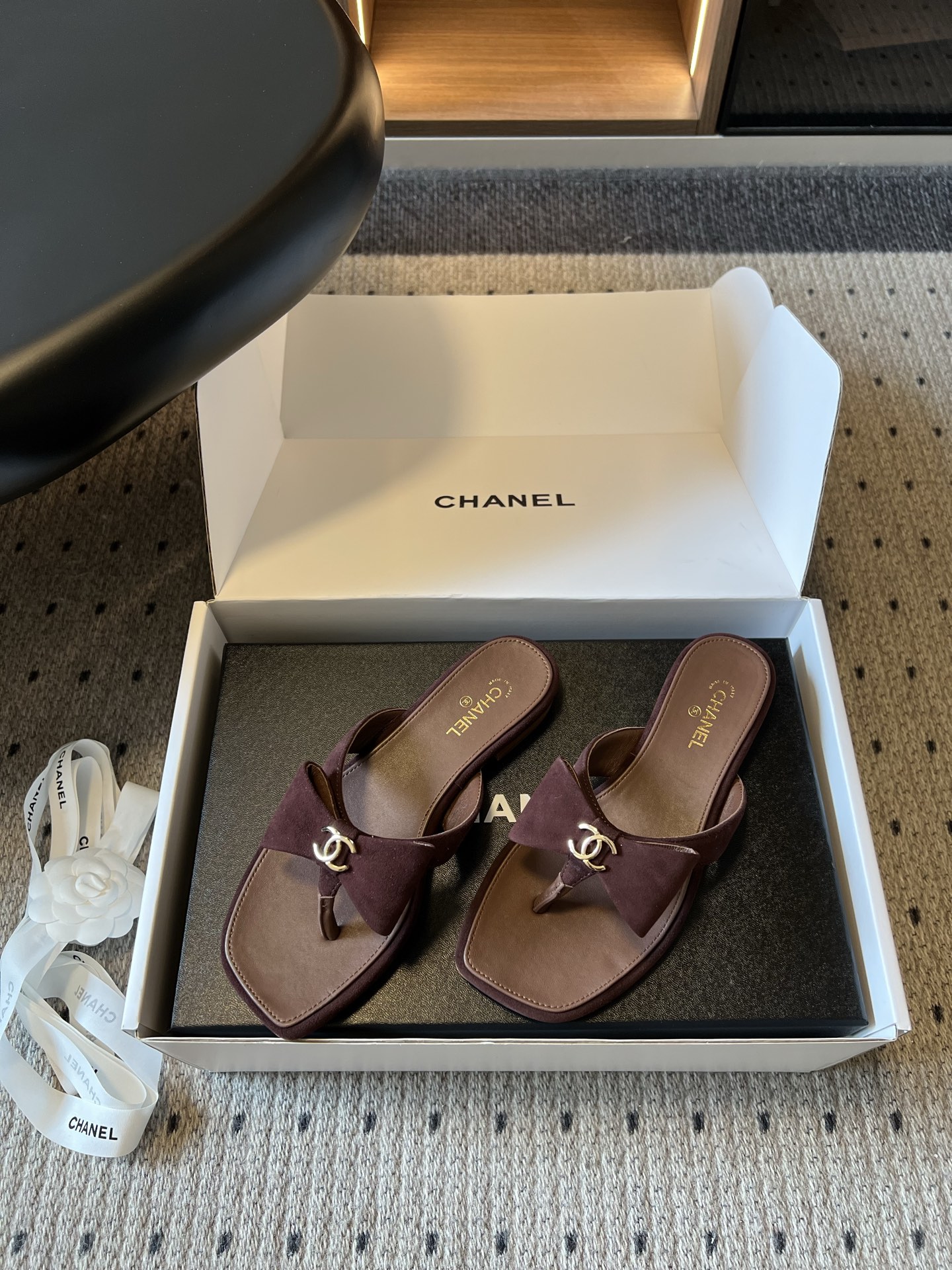 wsxc1783693006922_1 Chane*26ss Summer New Model Square-Toed Bow Floral Sandal - 图片 9
