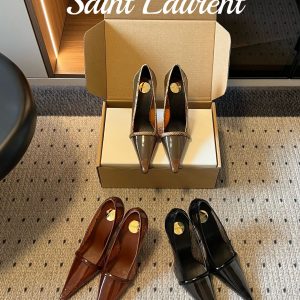 Saint Lauren*YSL’s new summer collection of transparent pointed-toe high heels.