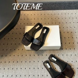 TOTEM*26ss Summer New Collection: Square-Toe Flat Sandals