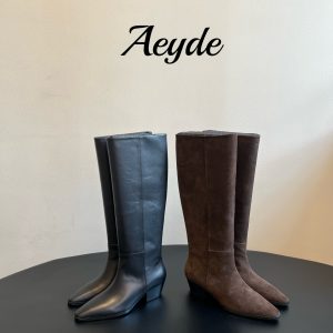 Aeyd*26ss Summer New Model Pointed Toe Low Heel High-Top Knight Riding Boots