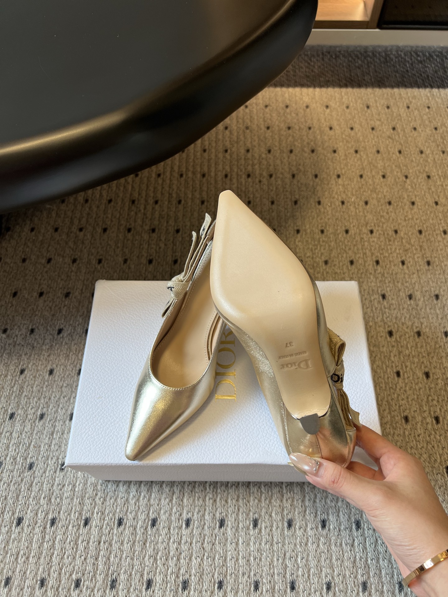 wsxc1783703457647_2 Dio*26ss Summer New Model Pointed Toe Bow Ribbon Strappy High Heels - 图片 17