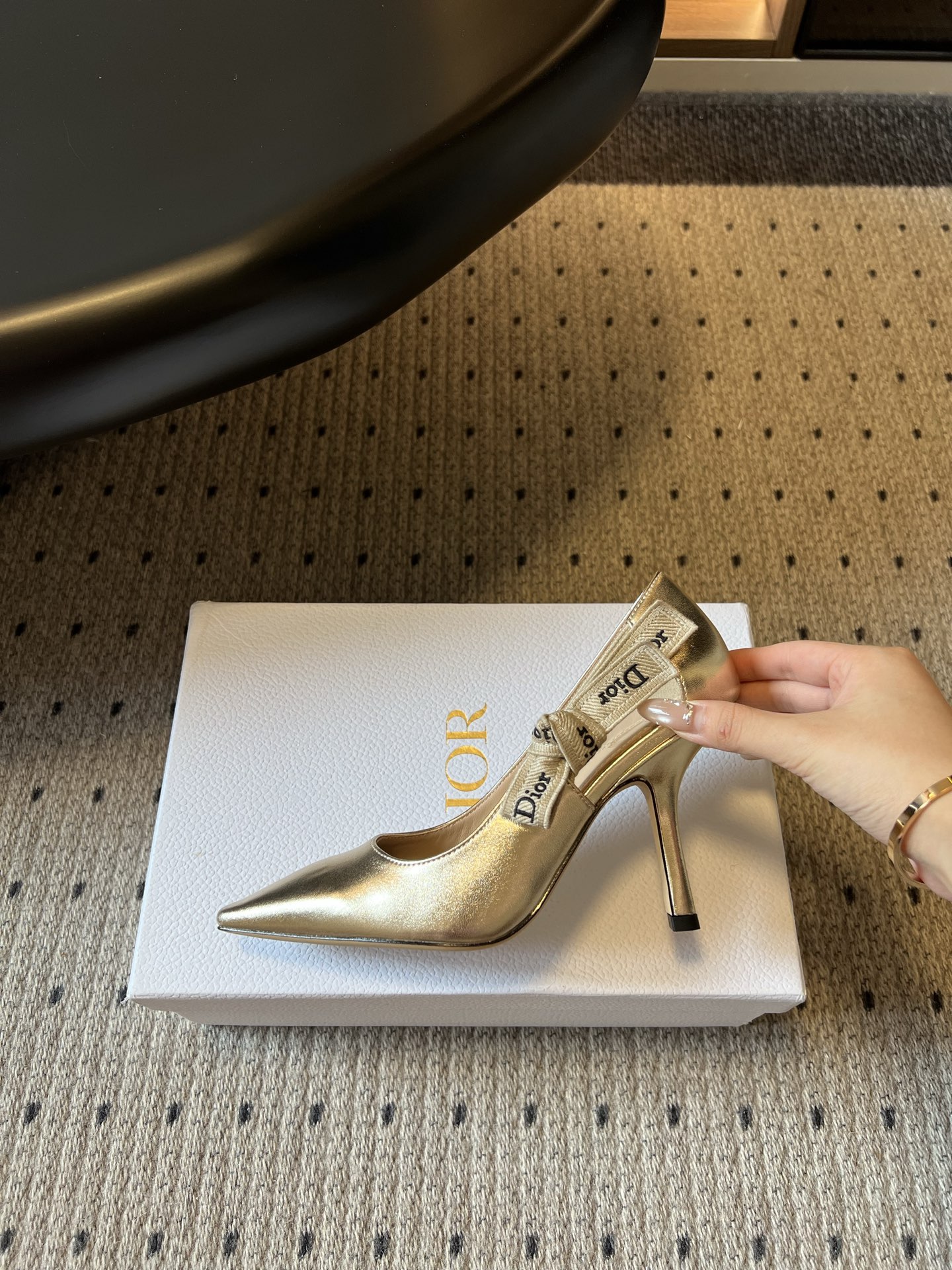 wsxc1783703457647_4 Dio*26ss Summer New Model Pointed Toe Bow Ribbon Strappy High Heels - 图片 15