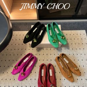 Jimmy Cho*26ss Summer New Arrivals: Gemstone-Clasped Pointed Toe Flat Sandals
