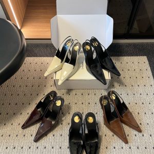Saint Lauren*YSL Summer New Collection: Pointed Toe, Backless Buckle, Thin Heel Sandals