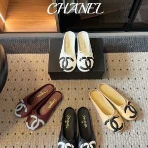 Chane*26ss Summer New Collection Double C-shaped Headband Slip-on Sandals