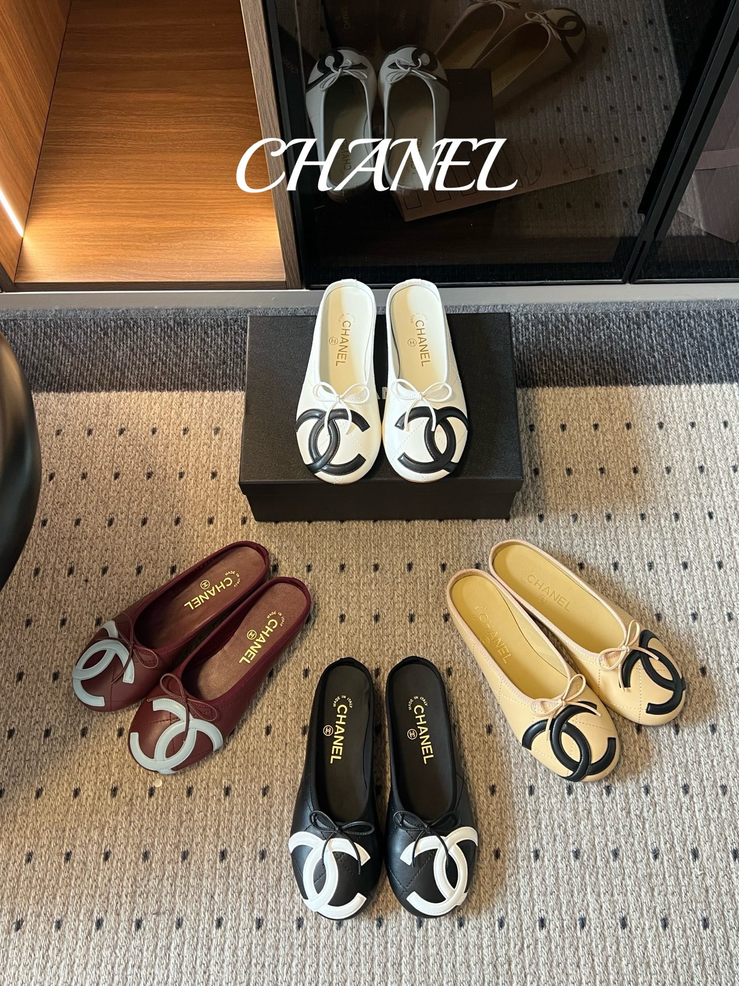 wsxc1783704491772_0 Chane*26ss Summer New Collection Double C-shaped Headband Slip-on Sandals
