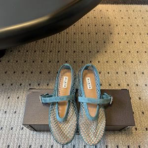 ALAÏ* 26ss Flat Netted Mesh Lace Mary Jane Shoes
