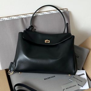 Ba1enciaga Rodeo Medium Size, Black and Silver.