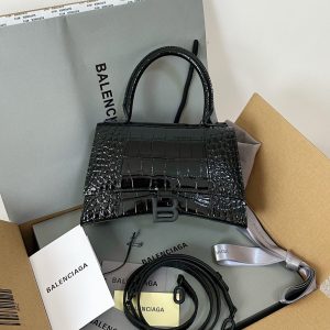 Crocodile Black Gun Miniature Model S/23cm👩🏿 Ba1enciaga Hourglass Sandal Bag