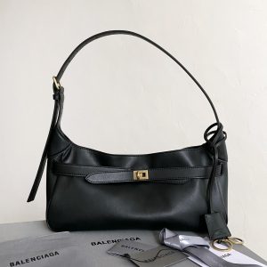 Ba1enciaga Bel Air Underarm Bag Small Size, Black Color