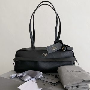Ba1enciaga Carrie Bowling Bag, Small Size, Black