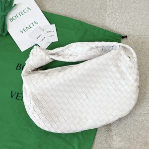 bv jodie knotty bag small white gold medium size.