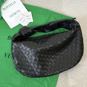 bv jodie knotty bag small: black/gold medium size.
