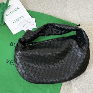 bv jodie knotty bag small: black/silver medium size.