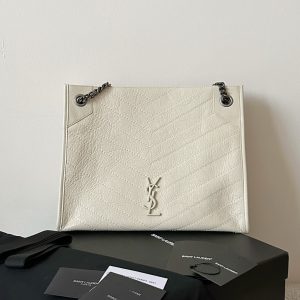ys1 Niki Shopping Bag – Medium, Oil-Treated, White