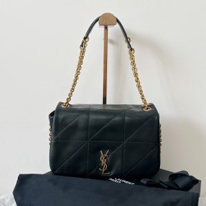 ys1 Jamie lambskin leather chain bag, small size, black.