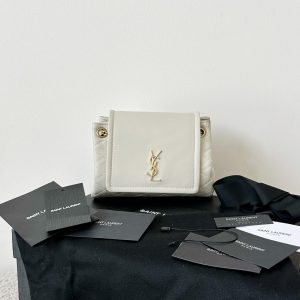 ys1 Nolita lambskin mini crossbody bag, gray-white color.