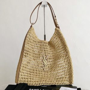 ys1 Oxalis Raphia Woven Shoulder Bag, Brown