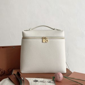 Loro Piana LP Backpack, Stone Grey (Silver Buckle)