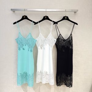 Chane*26 Spring-Summer Couture Collection · Lace-Embellished Silk Choker Dress