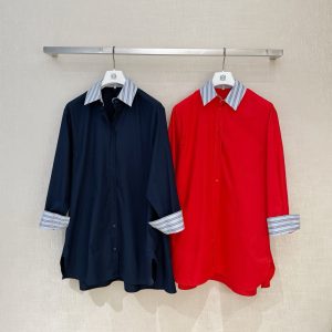 LOEW* Loewe’s new 26 model: “Layered Striped Patchwork Shirt.”