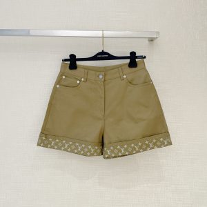 Louis Vitton 2026 Spring-Summer New Collection Old Floral Turn-Up Denim Shorts.
