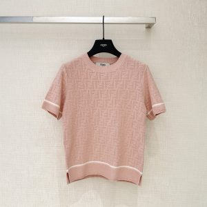 Fend*26 New Model Embroidered Knit Short Sleeve